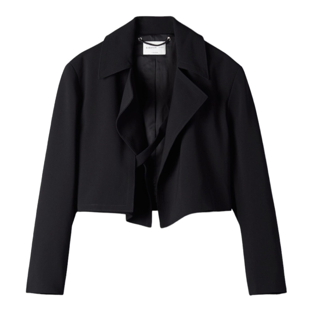 BABATON 1-01 Aritzia Griffith Cropped Blazer Jacket Black Extra Small XS